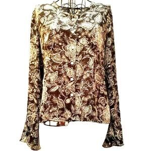 Ann Taylor Loft Blouse Size 8P Petite Top Black & White Floral Cottage Classic